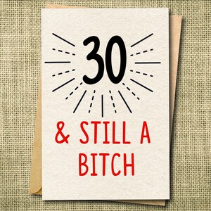Carte 30e anniversaire, 30e anniversaire, blague carte d'anniversaire, carte d'anniversaire pour lui, carte d'anniversaire drôle pour elle, carte de trentième anniversaire, carte HBD