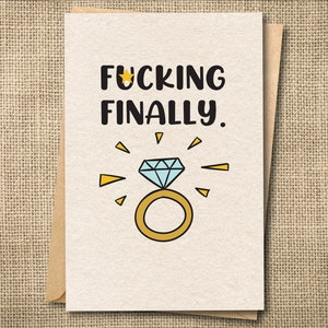 Enfin fiancés, faire-part de mariage, carte de mariée amusante, mariée, carte de mariage enfin drôle, carte de fiançailles drôle, faire-part de mariage drôle,