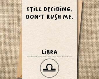 Funny Libra Birthday Card, Snarky Astrology Quote, Zodiac Gift (A2 Greeting Card)