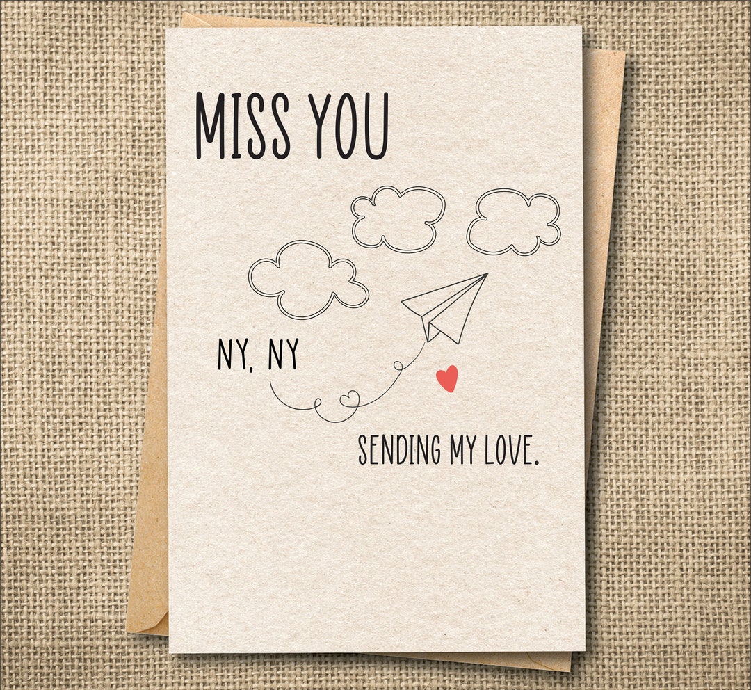 Miss Distance Meaning Custom Miss You Card: Long Distance Friendship - Etsy