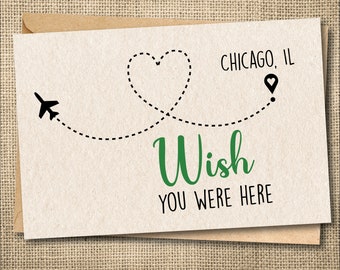 Miss You Card, State to State Card, State to State Greeting Card, Best Friend Card, Long Distance Card, Online Dating Card, Moving Card