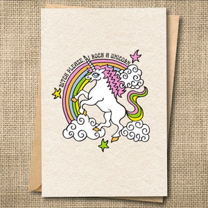 Carte de voeux licorne, carte de voeux pour adultes, carte de voeux drôle, carte personnalisée, carte LGBT, carte pour un ami, carte juste parce que drôle