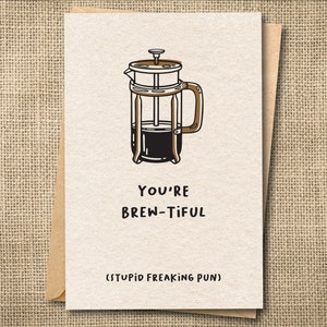 Tarjetas de felicitación con ingeniosos juegos de palabras sobre café para el amor, bodas y aniversarios: regalo divertido para amantes del café, tarjeta con juegos de palabras, lindo aniversario, cumpleaños