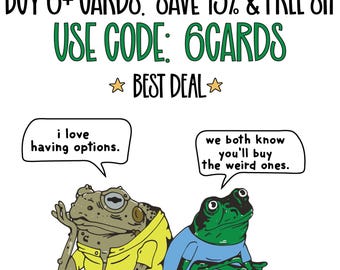 Funny Greeting Card Bundle, Pick Any 6 Cards, Snarky Greeting Set