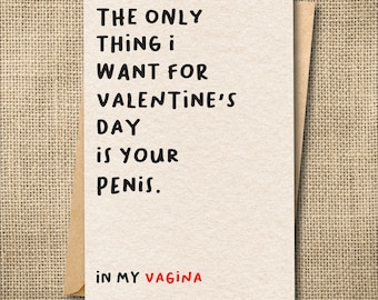 Tarjeta traviesa de San Valentín, tarjeta de amor sucia y sexy para tu novio