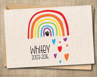 Personalized Rainbow Bridge Pet Loss Sympathy Card