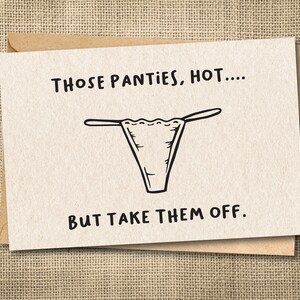 Sexy Card for Her, Pantie Card, Sexy I love You, Get Naked Card, Sexy Valentine, Sexy Card, Funny Love Card, Funny Card from him