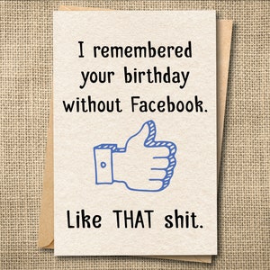 Facebook Card, Social Media Card, Belated Birthday Card, Funny Bday Card, Snarky Birthday, Clever Birthday, Teenager Birthday, Teen Birthday