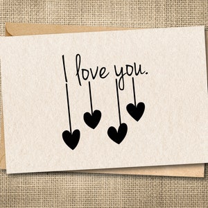 I love you card, Cute I love you, I Love You, Heart Card, Card for Boyfriend, Card for girlfriend, card for mom, card for dad, love card