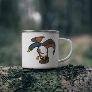 Mallard Duck Enamel Mug: Birding Coffee Cup for Campers