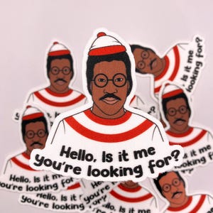 Lionel Richie 'Where's Waldo' Lustiger STOFF Aufkleber - Laptop Aufkleber Bogen, Benutzerdefinierte Stoff-Aufkleber Blätter, lustiger Aufkleber, Aufnäher Aufkleber