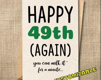 Funny 49th Birthday Card | Sarcastic Humor for 50th Birthday Milestone