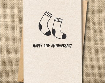 2nd Anniversary Card, 2nd Anniversary Gift, Cotton Anniversary, Cute Anniversary Card, Anniversary card for him, anniversary card for her