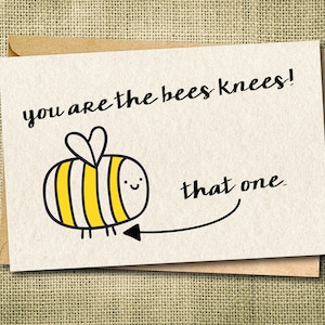 Tarjeta Bees Knees, Tarjeta con modismos, Tarjeta de amor divertida, Bees Knees, Tarjeta de amor, Tarjeta de amor divertida, Tarjeta de mejor amigo, Tarjeta de amor, Tarjeta de aniversario