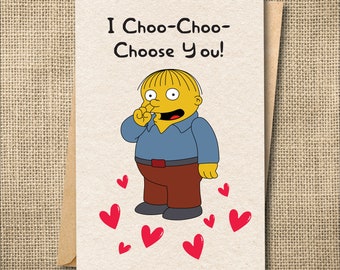 I Choo Choo Choose you, Anniversary Card, Valentine Card, Love Card, Card for Husband, Card for Wife, Card for Partner, Funny Love Card