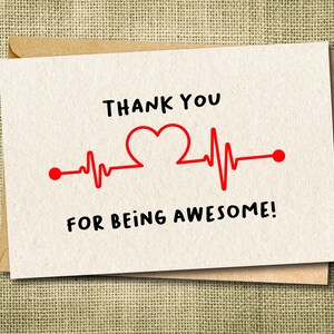 First Responder Thank You Card: Heart Line Design