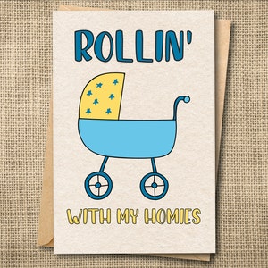 Tarjeta de felicitaciones para nuevos padres, tarjeta divertida para papá nuevo, tarjeta para mamá nueva, tarjeta para baby shower, tarjeta para revelar el género del bebé, tarjeta para cochecito nuevo, tarjeta para bebé nuevo