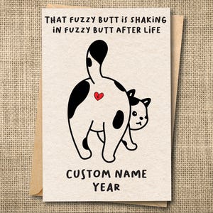 Carte fesses floues, carte animal de compagnie, carte de perte d'animal de compagnie, carte de perte de chien, carte de perte de chat, carte de perte d'animal, carte de sympathie d'animal de compagnie, carte de mort d'animal de compagnie, cadeau de perte d'animal de compagnie