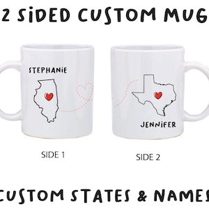 Personalized State-to-State Mug: Long Distance Gift