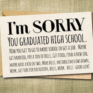 Congrats Grad Card, Sorry Grad, Congratulations Card, Graduation Card, celebration card, high school graduation card, congrats from parents