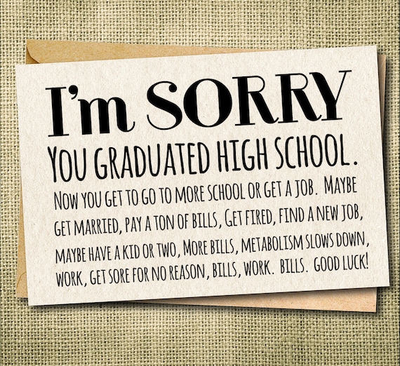 Congrats Grad Card Sorry Grad Congratulations Card Etsy