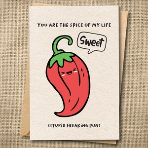 Épice de ma vie, Carte d'épice de ma vie, Piment, Piment, Carte d'amour stupide, Carte pour fiancé, Carte de proposition, Carte de fiançailles, Cartes d'amour