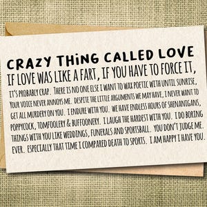 Humorous Anniversary & Valentine&#39;s Day Card for Spouse - Witty Love Greeting for Him or Her, Clever Cards, Funny Love Birthday Card, Witty