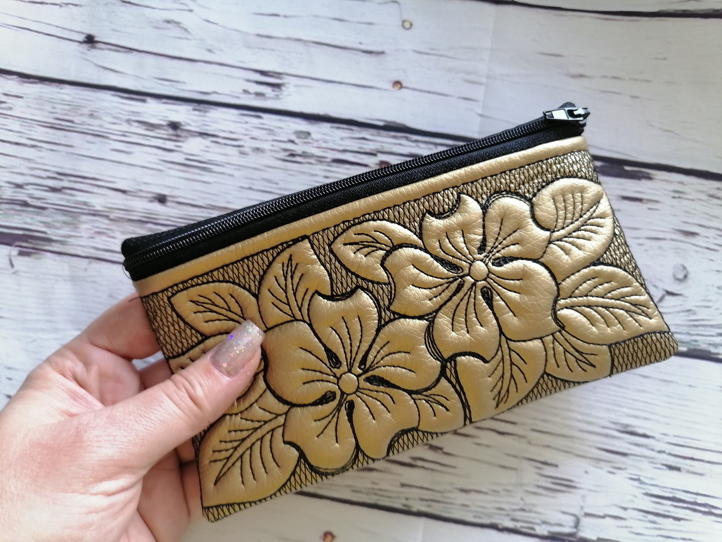 ITH bag pattern Cosmetic bag embroidery designs In the hoop Etsy