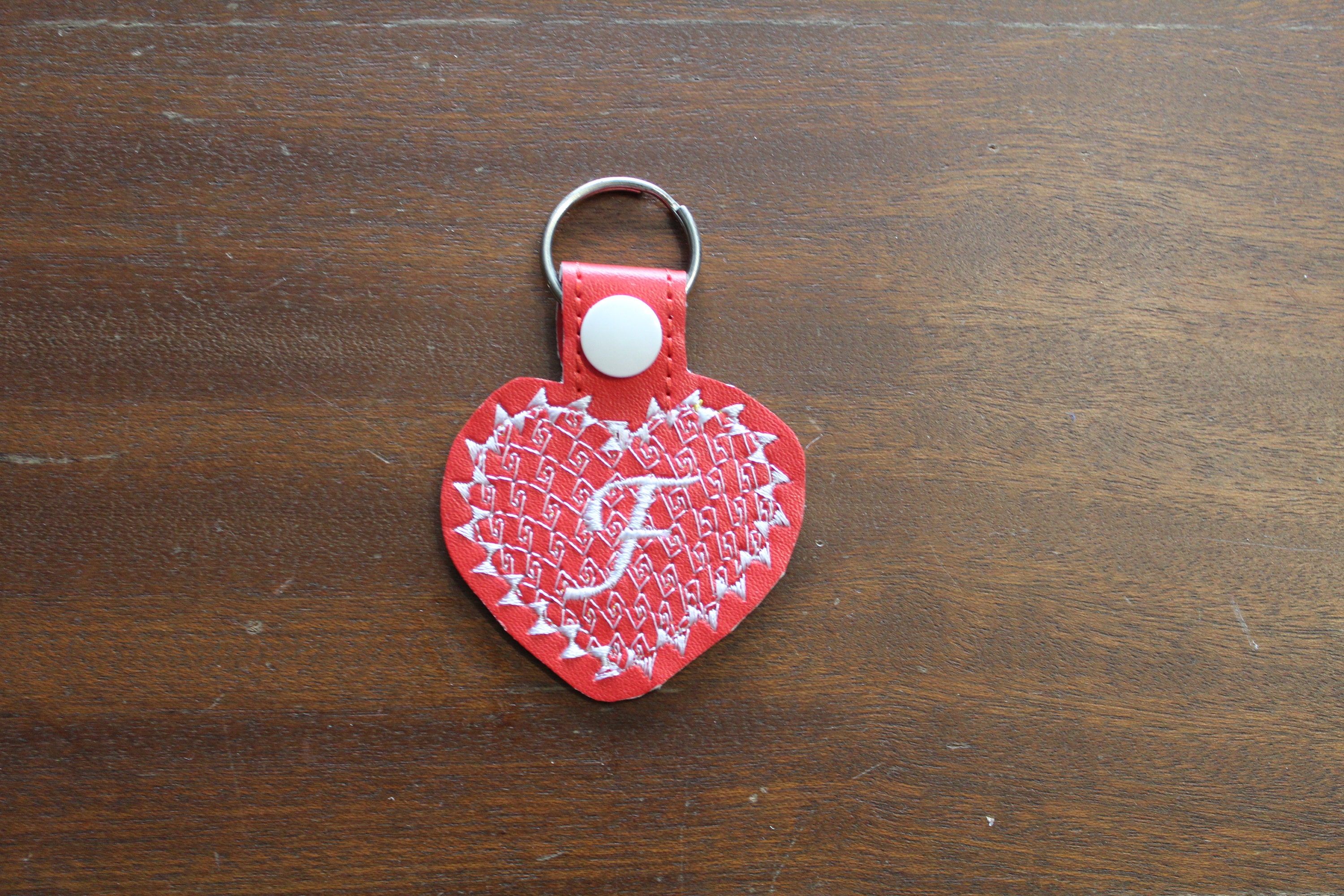Key Fob heart Machine Embroidery Design Snap Tab Key In The Etsy