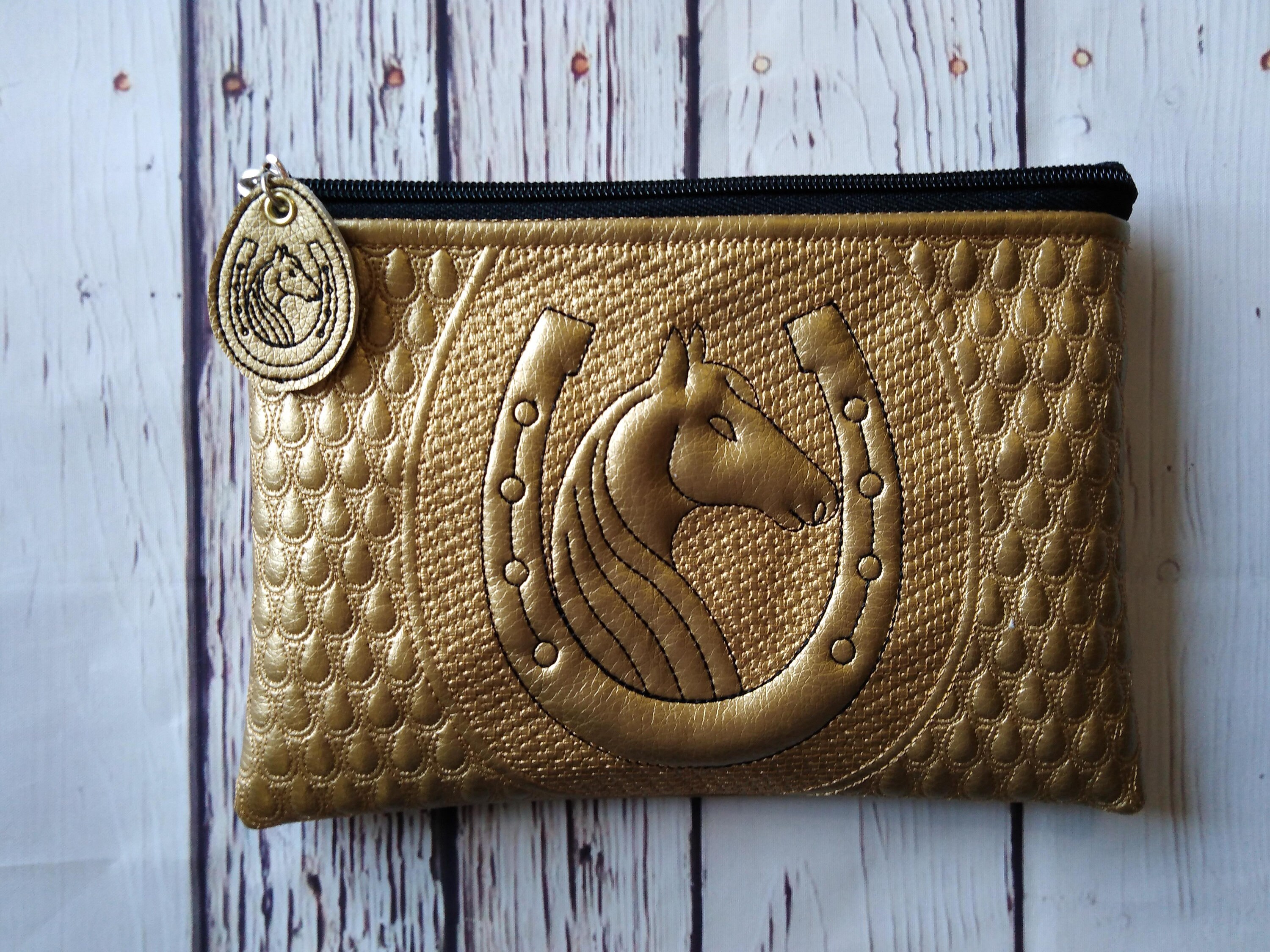 Embroidery design zippered bag horseshoe In the Hoop purse Etsy