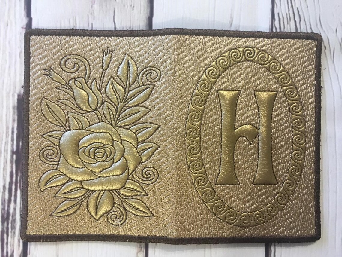 Passport Cover With Letter In The Hoop Embroidery Passport Cover With Letter In The Hoop Embroidery