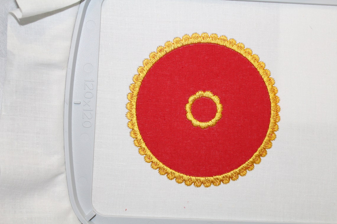 Machine embroidery designs. Circle Applique Design. Etsy