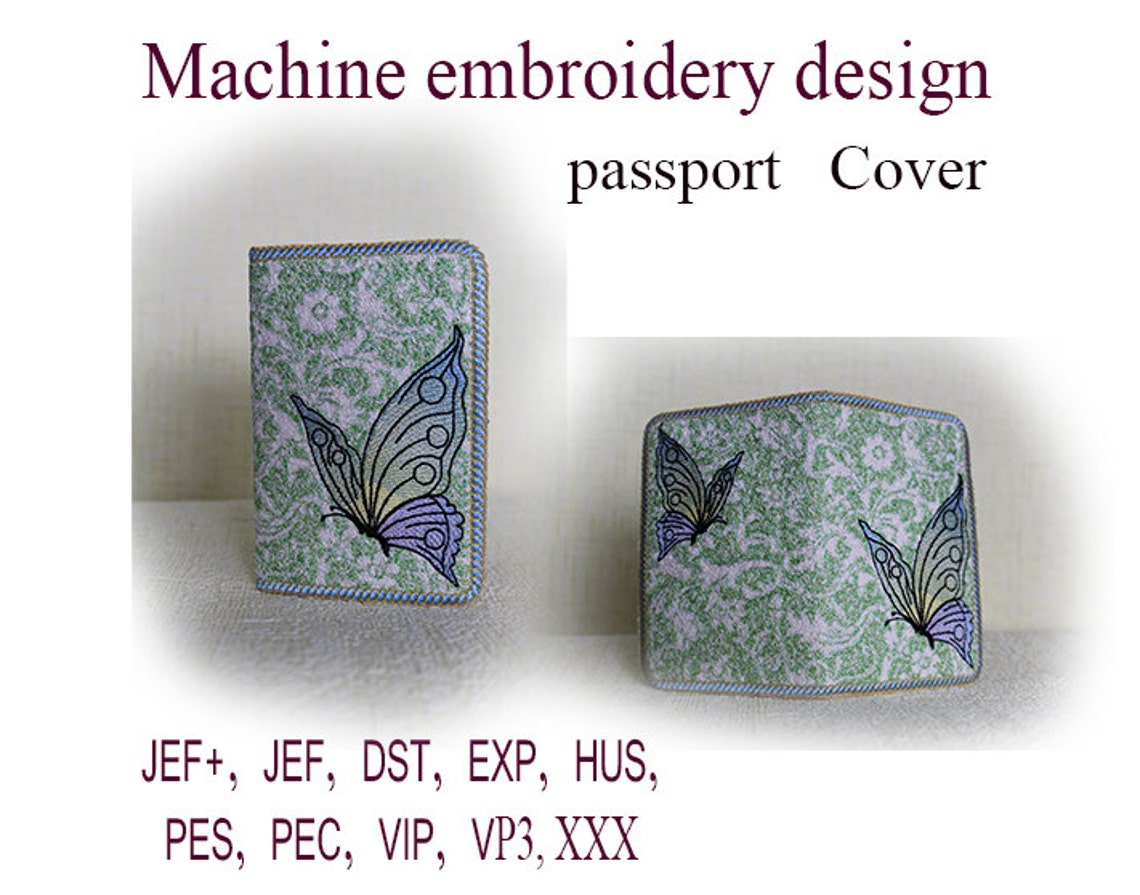 Machine embroidery designs. Passport cover In the Hoop. Etsy