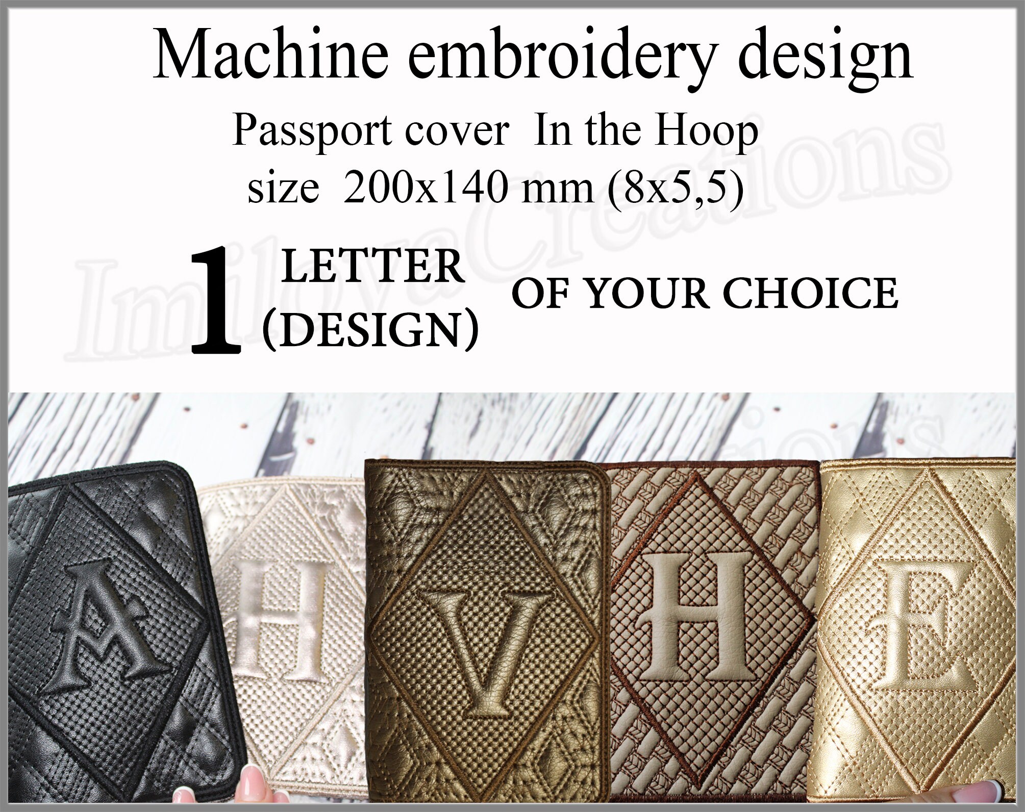 Ith embroidery design passport cover letter for your choice  etsy Ith embroidery design passport cover letter for your choice  etsy