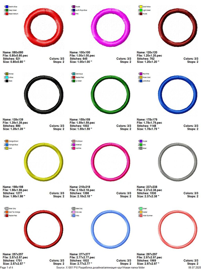 Circle Applique Machine Embroidery Design Mini embroidery Etsy