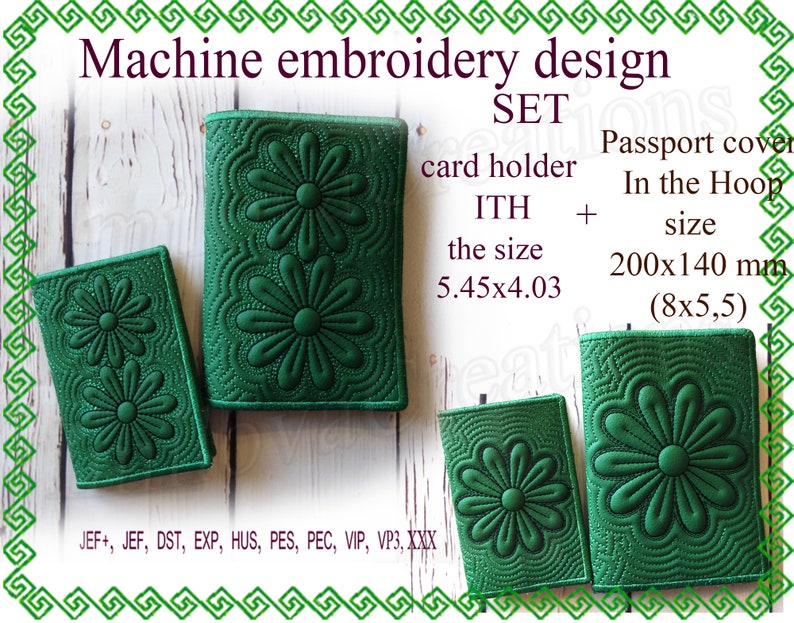 Set machine embroidery designs In the Hoop Passport cover card Etsy