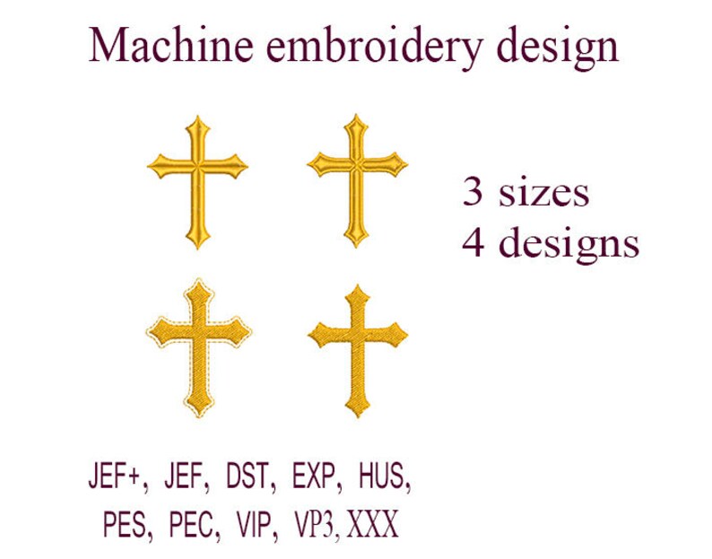 Machine embroidery designs. Christian Cross embroidery design. Etsy