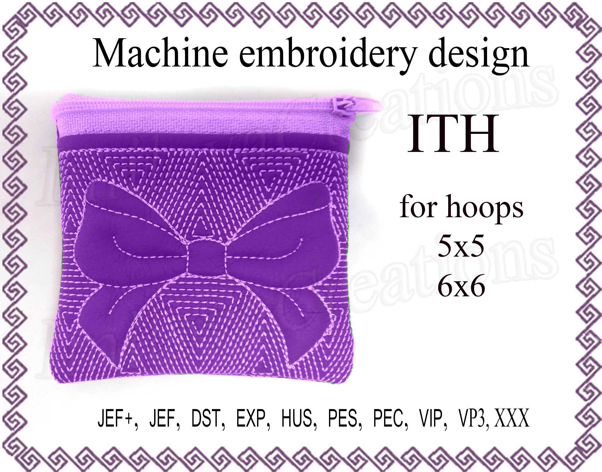 Embroidery design in the hoop zipper bag travel zip bag Etsy