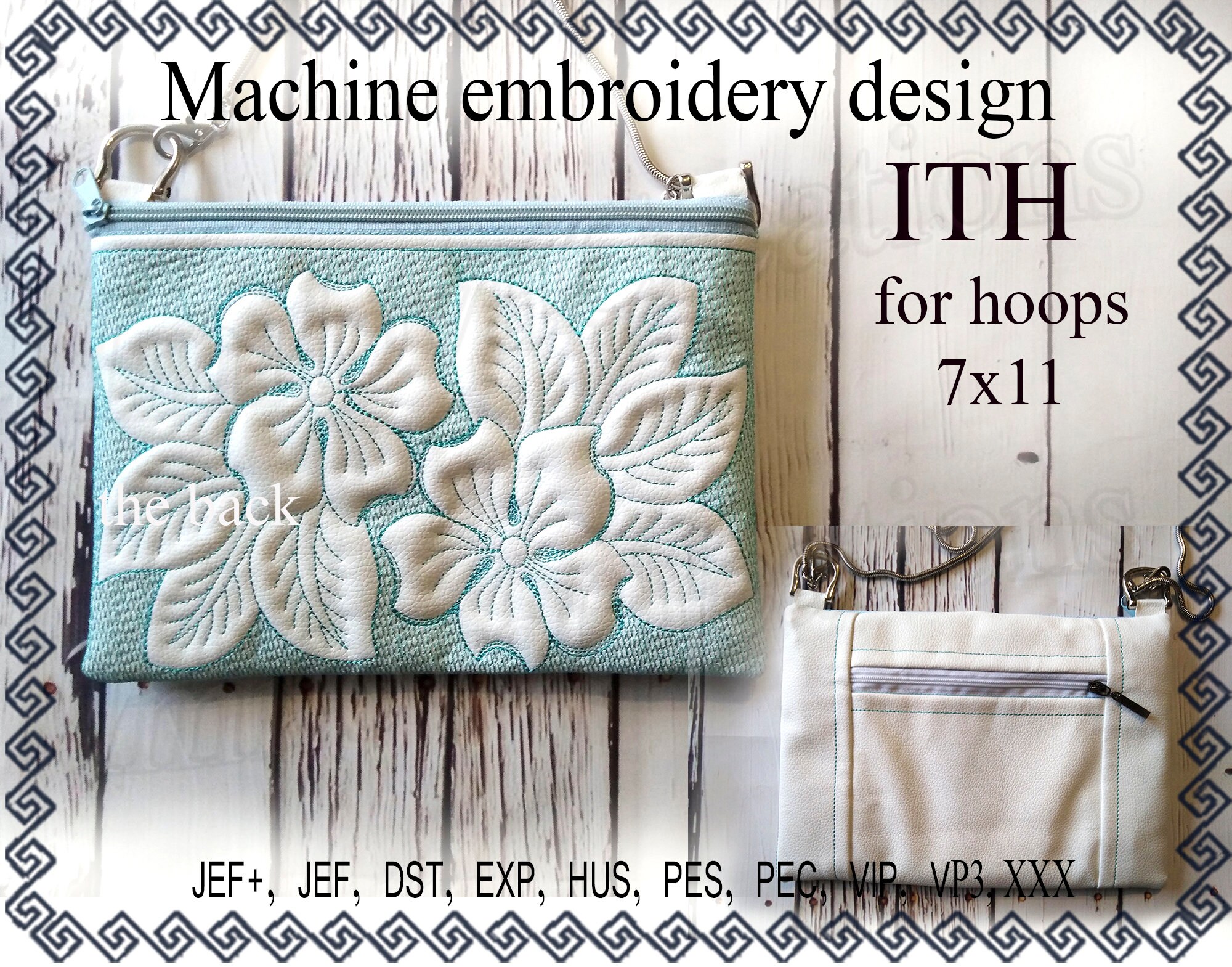 Machine Embroidery Design cosmetic bag zippered bag travel Etsy