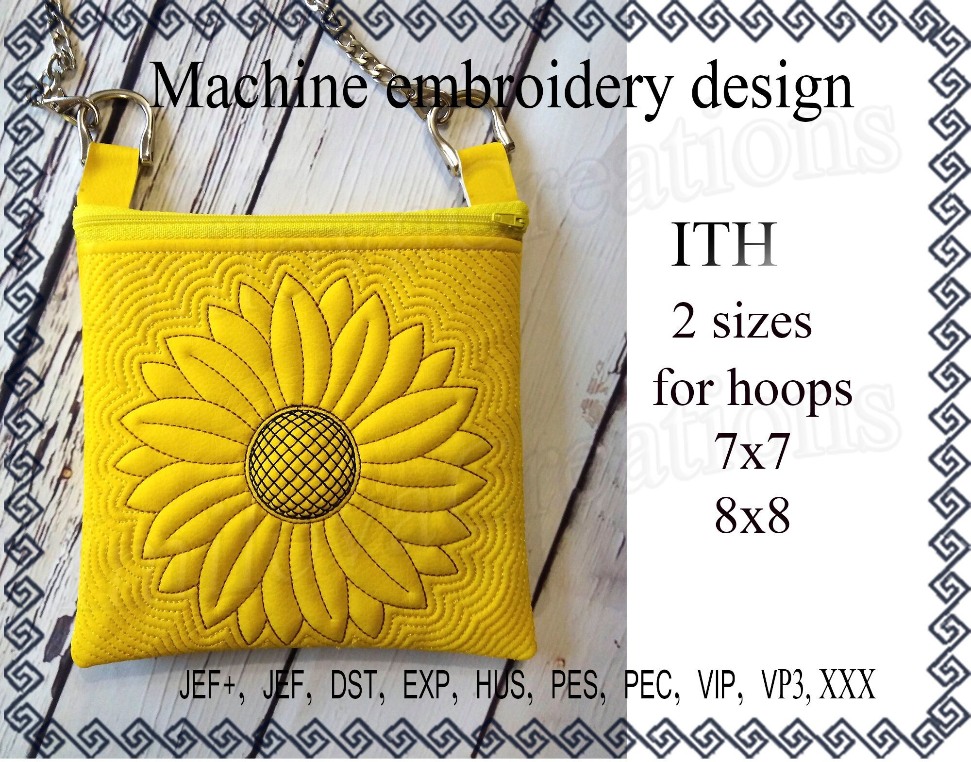 Cosmetic bag embroidery designs chamomile zippered bag travel Etsy
