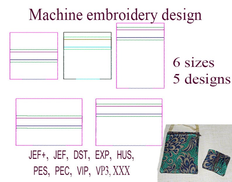 Zippered bag travel Machine embroidery designs . Blank zip bag Etsy
