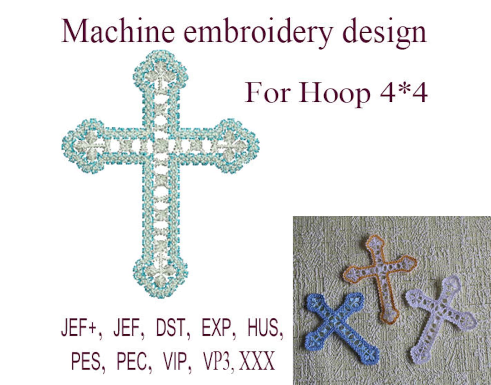 Machine embroidery designs. Christian Cross embroidery design. Etsy