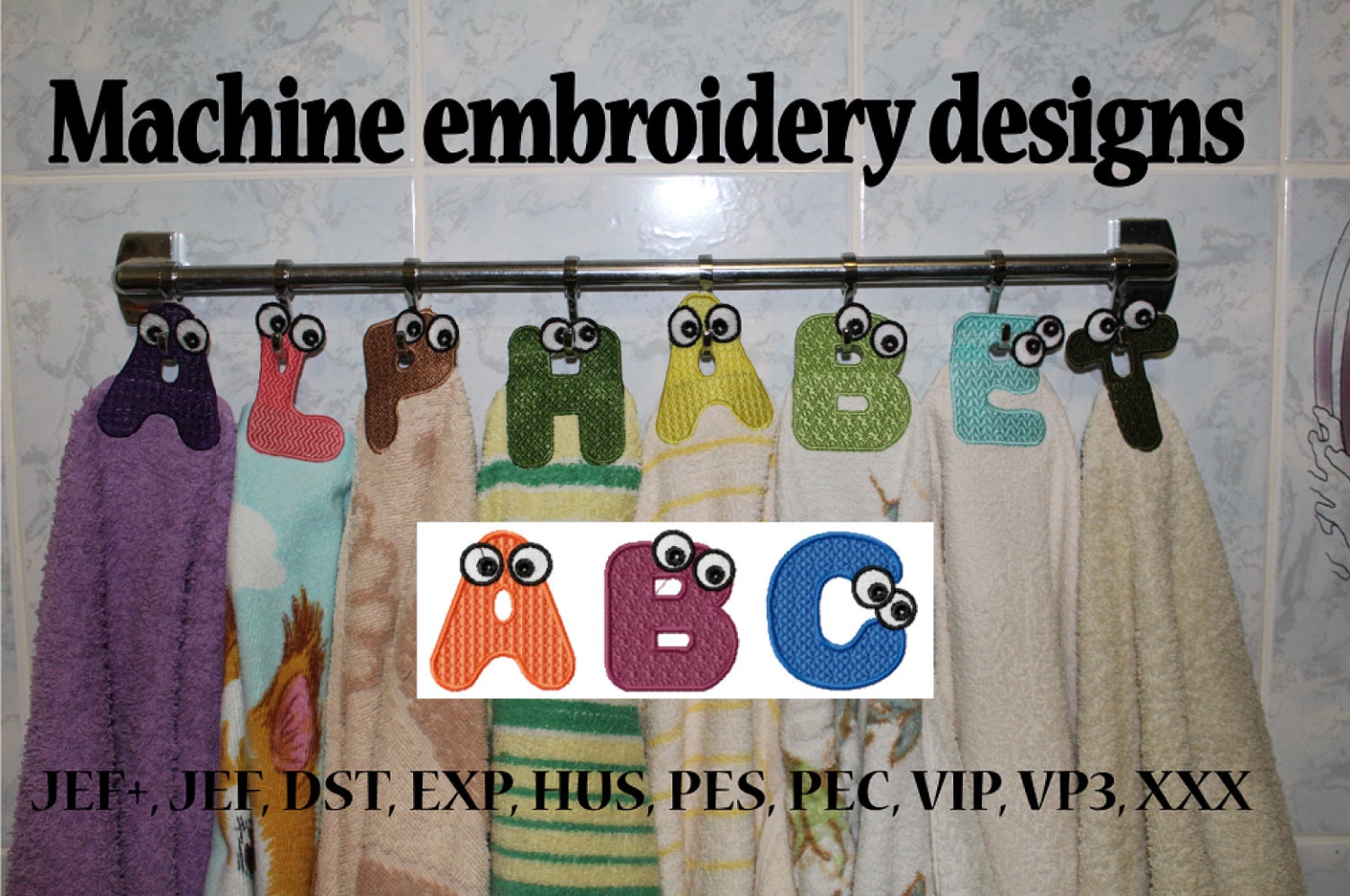 For Kitchen Towels Embroidery Designs FSL Monogram Fonts Etsy