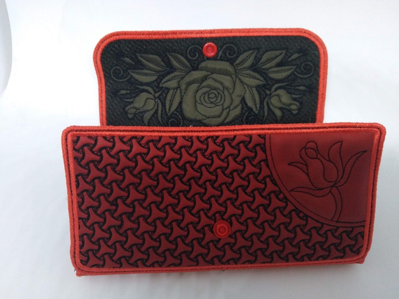5x7 Wallet embroidery designs. In the Hoop purse Clutch Etsy
