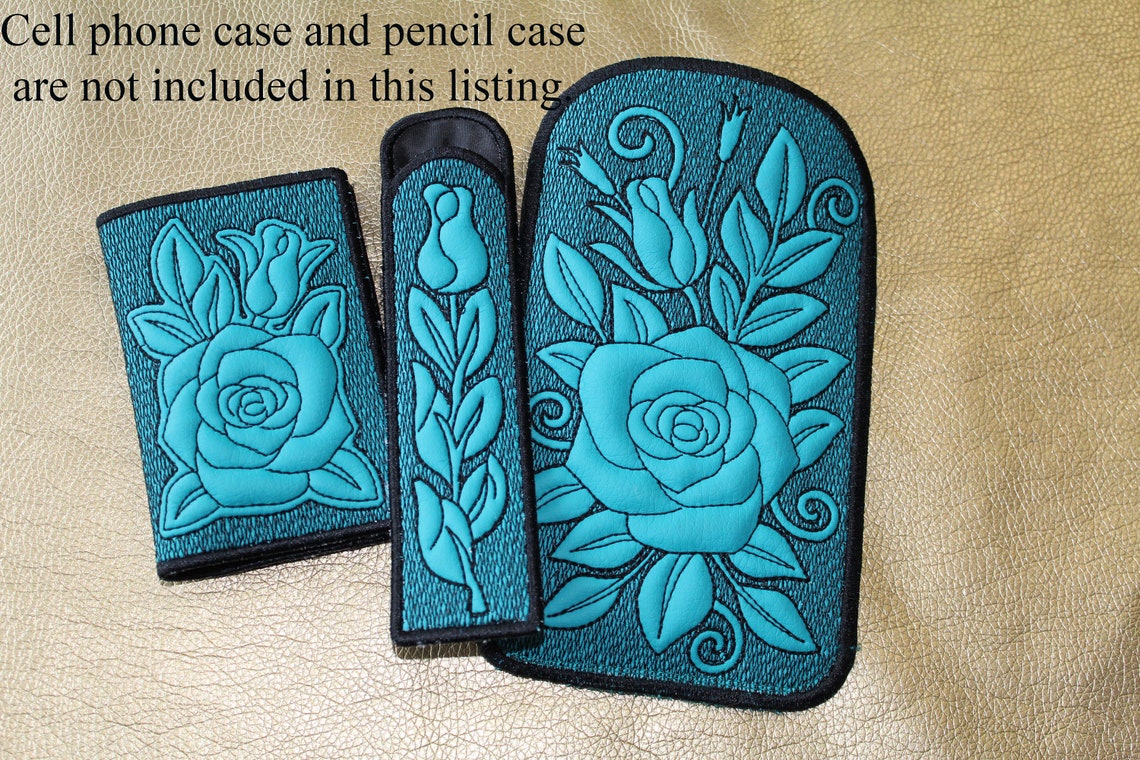 Card case machine embroidery design rose card holder case  etsy Card case machine embroidery design rose card holder case  etsy