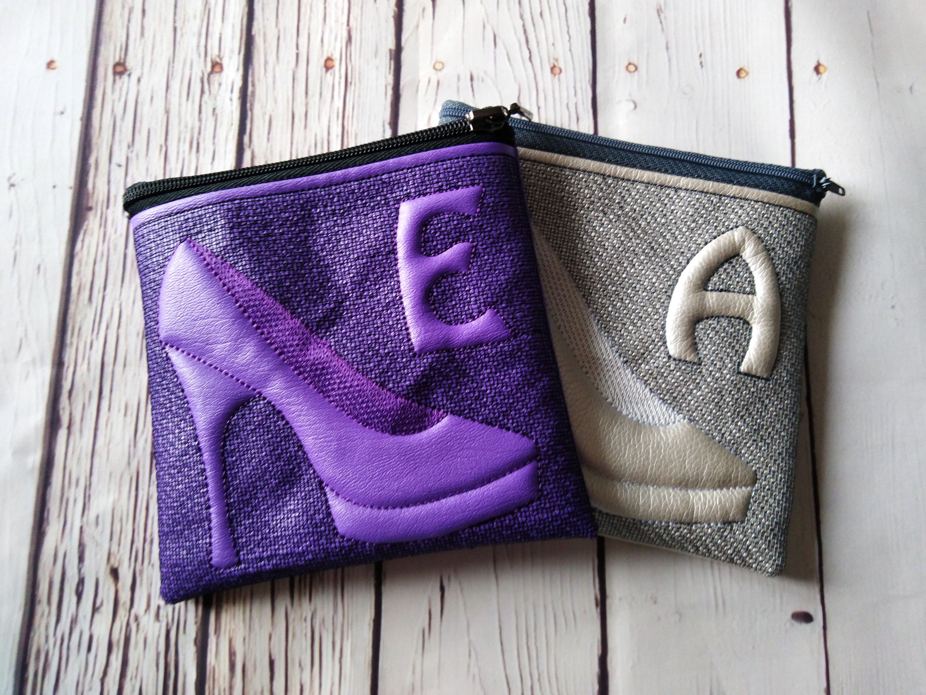 Zippered bag embroidery designs shoe letter bag travel Etsy