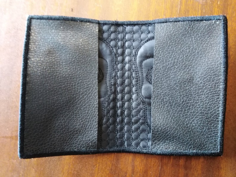 Passport Cover Embroidery Designs in the Hoop Trapunto Skull Etsy