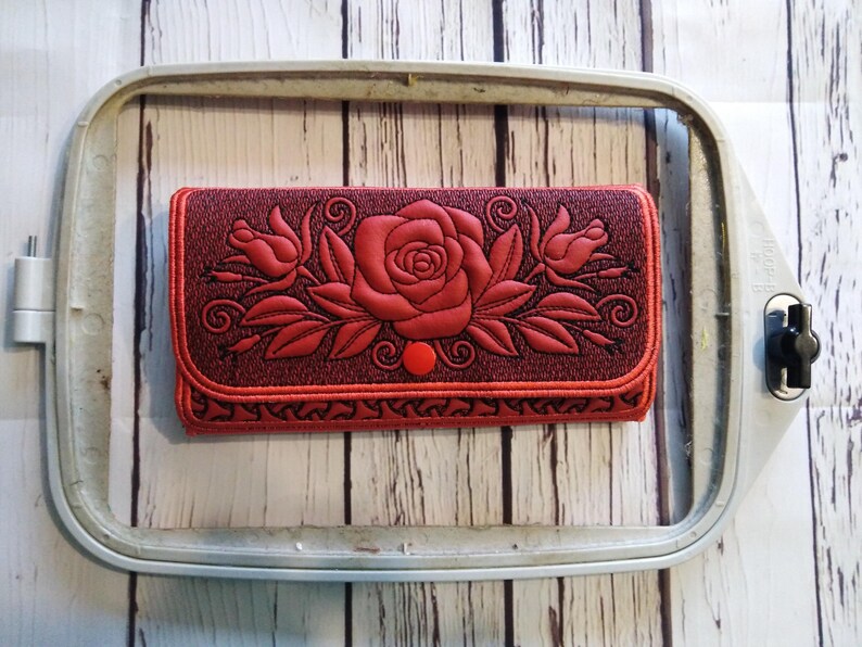 5x7 Wallet embroidery designs. In the Hoop purse Clutch Etsy
