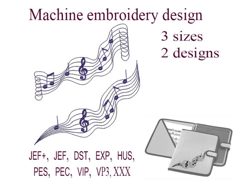 Machine Embroidery Designs Music Notes. Treble Clef Embroidery Etsy