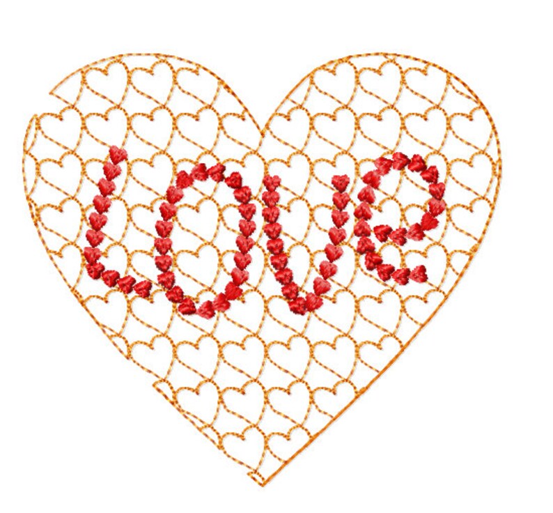 Machine embroidery designs. In the Hoop. Heart. Etsy